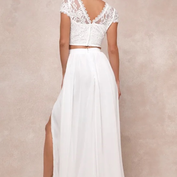 Lulus Sweet Stunner White Lace Two-Piece Maxi Dress SKIRT ONLY (NWT) - Picture 3 of 5